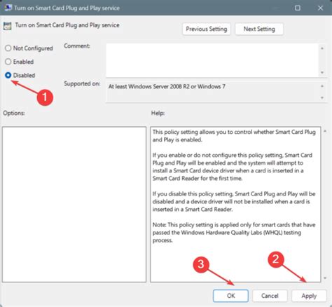 disable smart card plug and play windows 7|Solved: Disable smart card .